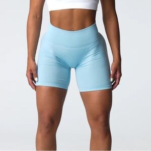 NVGTN Pastel Blue High-Waisted Contour Shorts